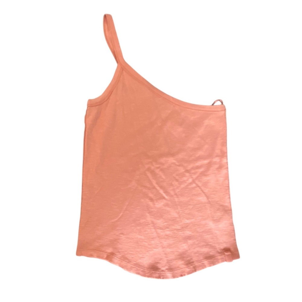 We The Free Women Sz Md Beach Coral Pink‎ Cotton One Shoulder Tank Top Casual